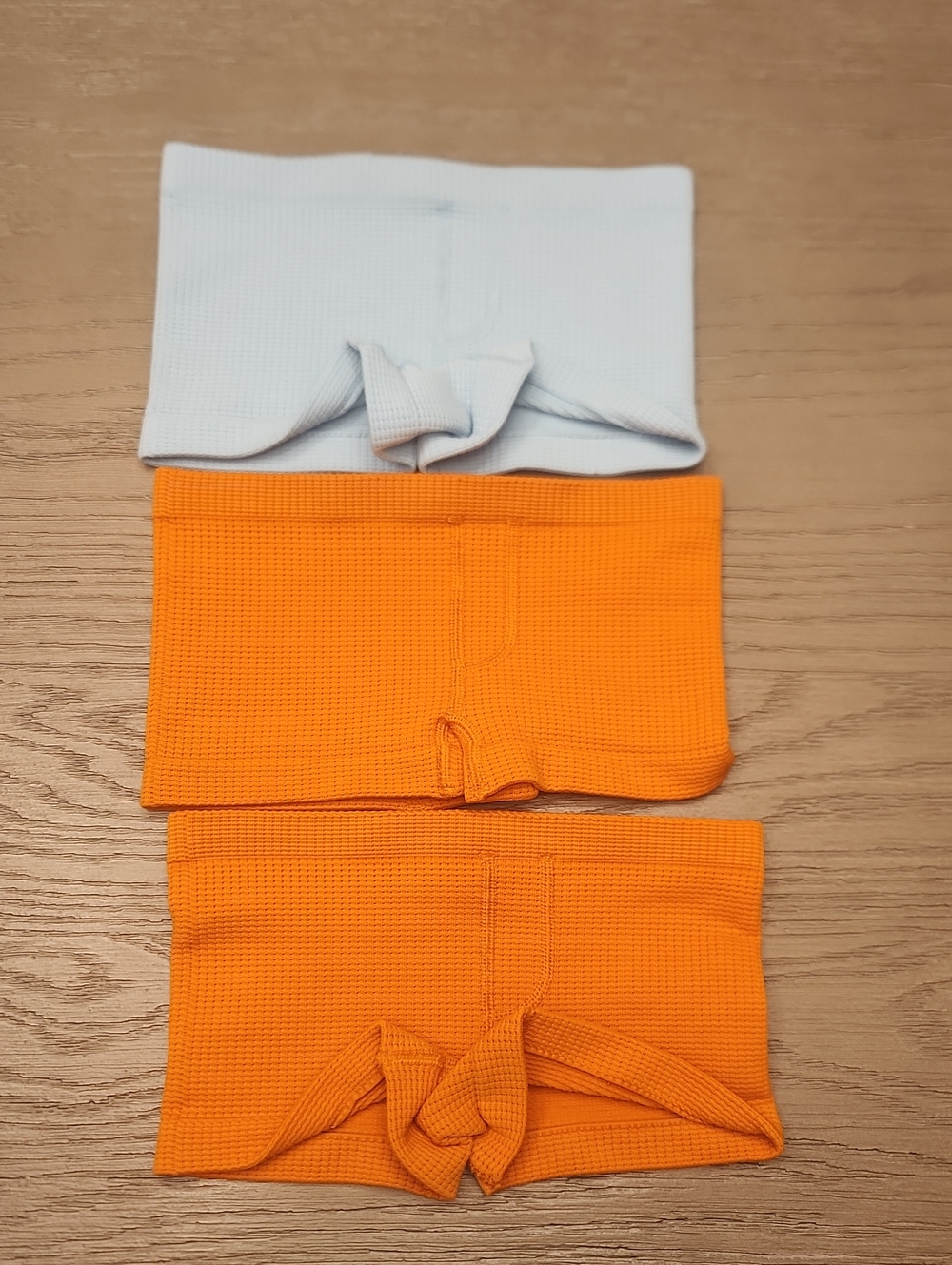 Girls Treasure & Bond Waffle Boy Shorts — Orange & Light Blue